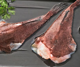 monkfish tails with skin-on
